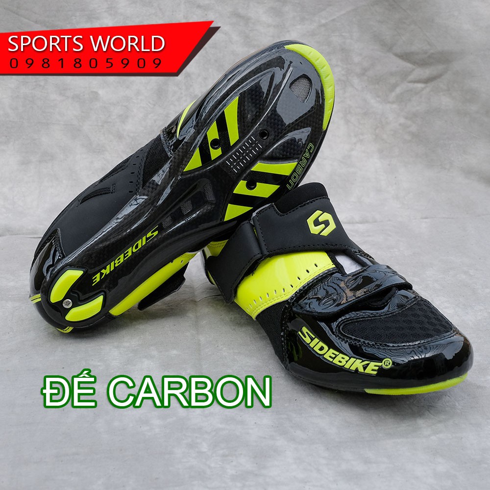 Giày can đế CARBON dòng TRIATHLON  SIDEBIKE SD-016 green