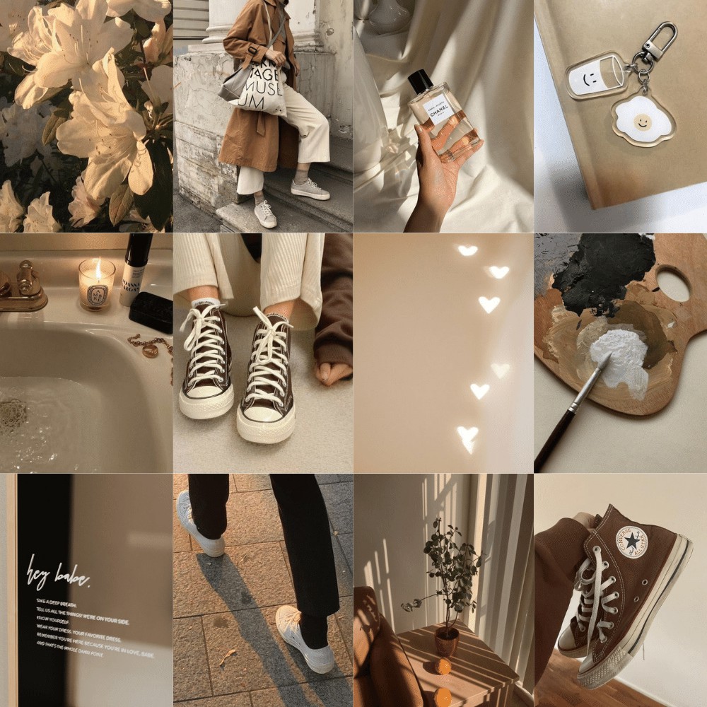 Wall Collage keo sẵng lột dán tường trang trí decor phòng ngủ - theme Trà Sữa