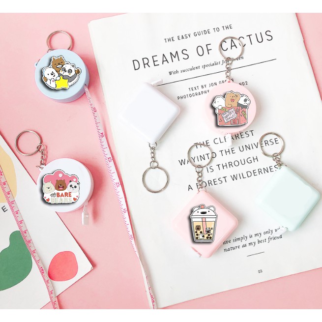 Móc chìa khoá kèm thước dây ba anh em gấu MKTD8 cute dễ thương hoạt hình thần tượng