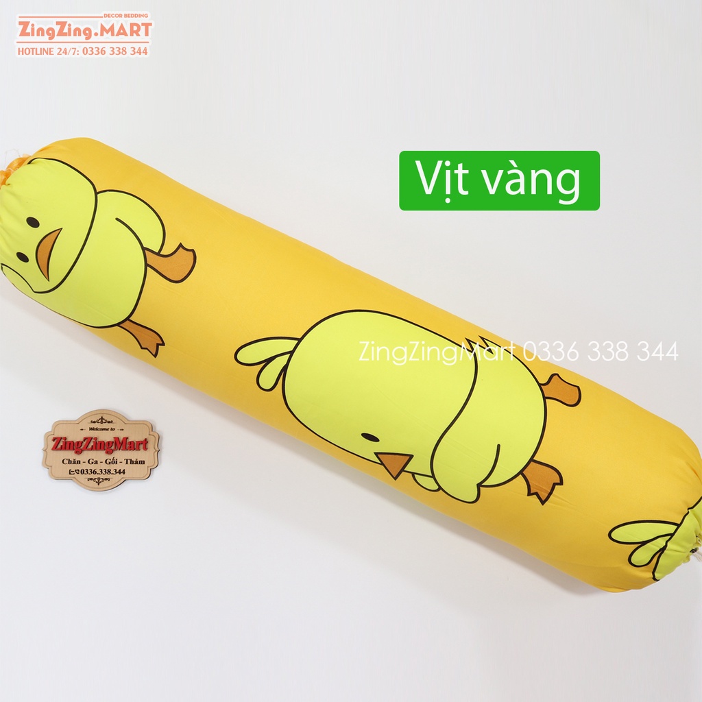 [Săn sale không khó] Vỏ gối ôm Cotton Poly, Kích thước 35 x 105 cm, Mẫu Vịt Vàng