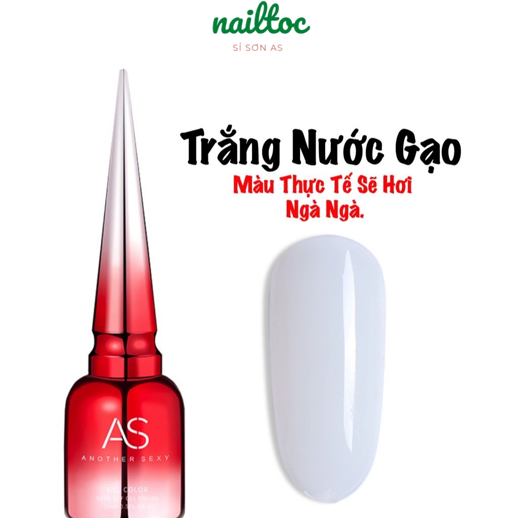 Sơn Gel AS Màu Trắng Nước Gạo 15ml Chính Hãng Chai Đỏ