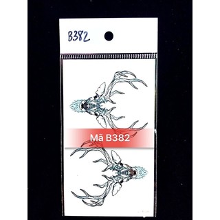 Xăm dán Tattoo sừng huơu B382