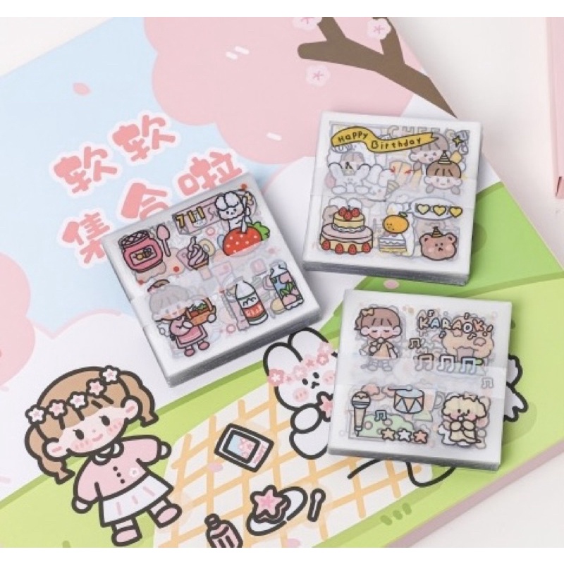 Sticker hộp 900 tấm hình bé gái dễ thương  - Tặng Hình Xăm Dán