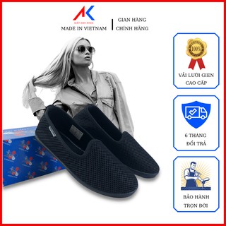 Giày slip on nữ dáng búp bê Hàn Quốc xuất xịn, giày lười nữ vải dệt Cao Cấp siêu nhẹ đế bằng Anh Khoa Shoes 83A