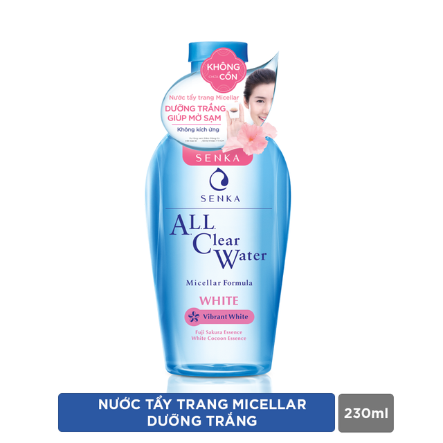 [Mã FMCGMALL -8% đơn 250K] Nước tẩy trang dưỡng trắng Senka All Clear Water Micellar Formula White 230ml | BigBuy360 - bigbuy360.vn