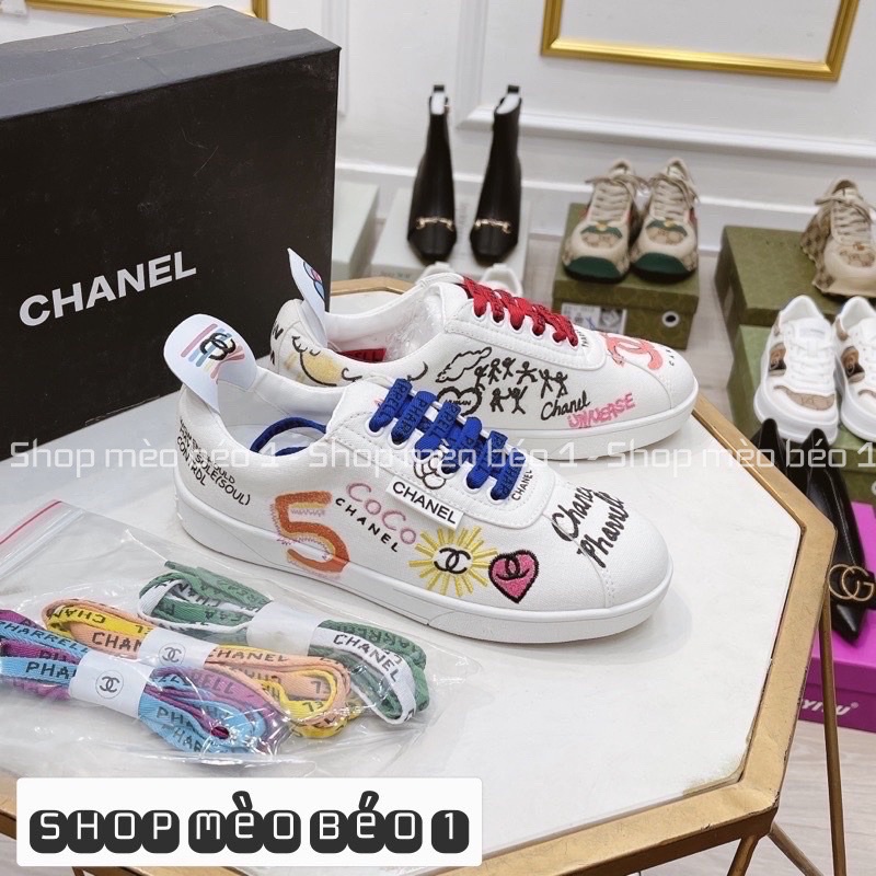 Giày thể thao stick phối hình kèm dây fullbox