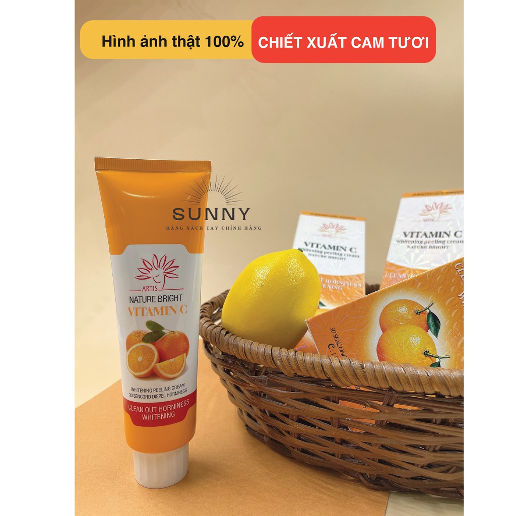 Tẩy da chết vitamin C chiết xuất cam tươi từ tự nhiên, an toàn cho làn da