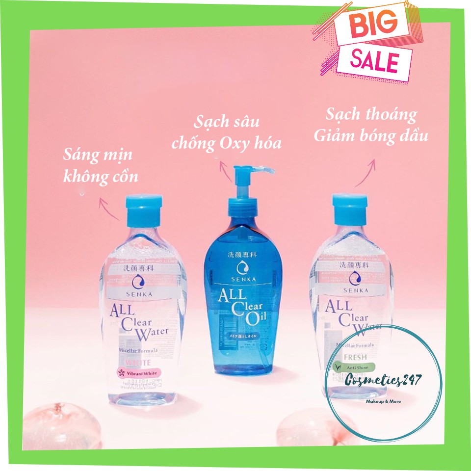 Nước tẩy trang Senka sạch thoáng All Clear Water Fresh 230ml  Không dầu gây nhờn, không kích ứng, không chất tạo màu | BigBuy360 - bigbuy360.vn