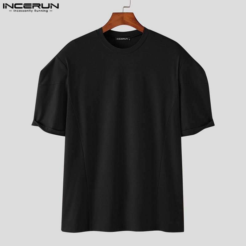 Áo thun incerun tay phồng ngắn cổ tròn dáng rộng sành điệu cho nam