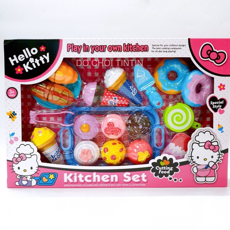 [SIÊU ĐẸP-Cao Cấp] Hộp đồ chơi bánh ngọt Hello kitty dễ thương cho bé