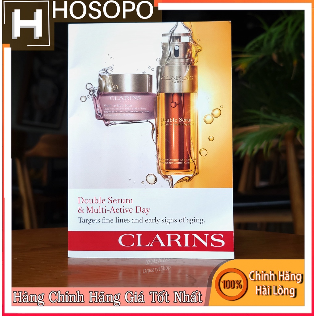 Set Clarins 2 Món Tinh chất chống lão hoá Double Serum và Kem dưỡng Extra Firming Day Cream sample