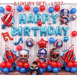 Set bóng trang trí sinh nhật hình siêu nhân. LS07