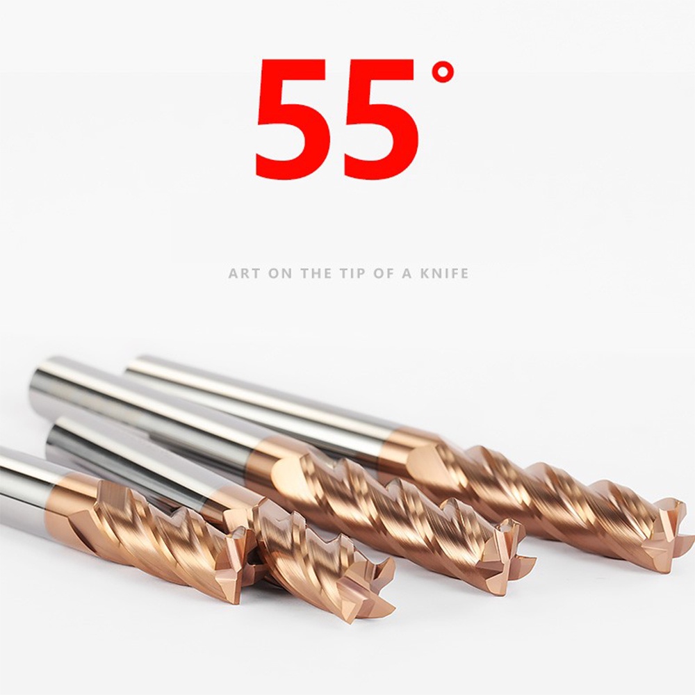 Mũi Phay 4 Rãnh Cacbua 6mm-20mm HRC55 Bằng Thép Vonfram Chuyên Dụng Cho Kim Loại