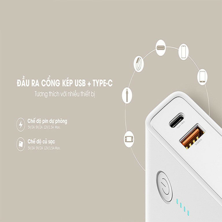 [Mã ELMS5 giảm 7% đơn 300K] Củ Sạc Kiêm dự phòng sạc nhanh 2 trong 1 Baseus 10000 mAh