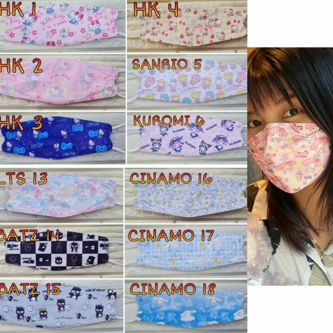 Mặt Nạ Hóa Trang KF94 Hello Kitty Melody LTS Badtzmaru Snoopy Cinnamoroll Cho Người Lớn