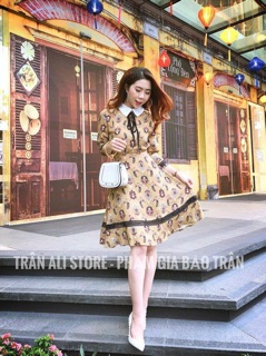 Đầm hoạ tiết xoè