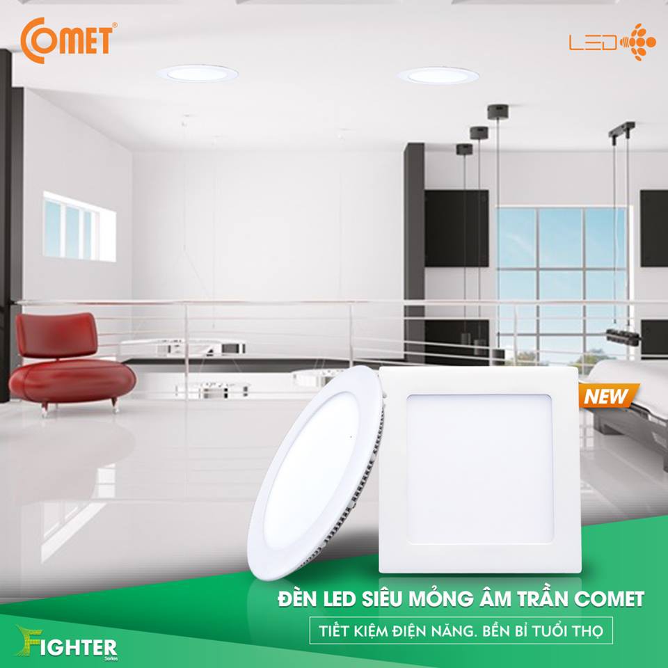 Đèn Led Siêu Mỏng Âm Trần TRÒN Comet mã CP111S (nhiều công suất)