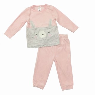 Bộ Nỉ Nhung Thỏ Baby Club Cho Bé Gái