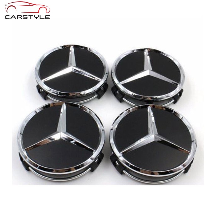 Bộ 4 nắp chụp mâm bánh xe 75mm cho xe hơi Mercedes-Benz w205 w204 w213 w177 w212