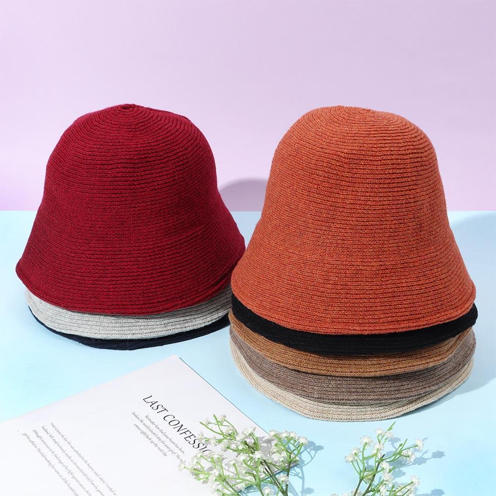 ROSE Mũ Bucket Len Chống Nắng Giữ Ấm Thời Trang Trẻ Trung