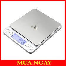 [SẬP GIÁ SỈ = LẺ]  Cân Tiểu Ly Điện Tử Platform 1Kg (Tặng 2 Khay Nhựa), Cân điện tử mini inox I-2000