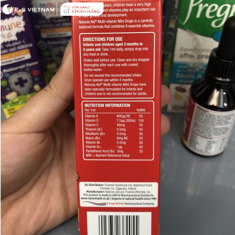 Vitamin tổng hợp Cho Bé từ 3 tháng - 5 tuổi Natures Aid Giúp Trẻ Hấp Thu Tốt - Cân Bằng Dinh Dưỡng - Tiêu Hóa Tốt