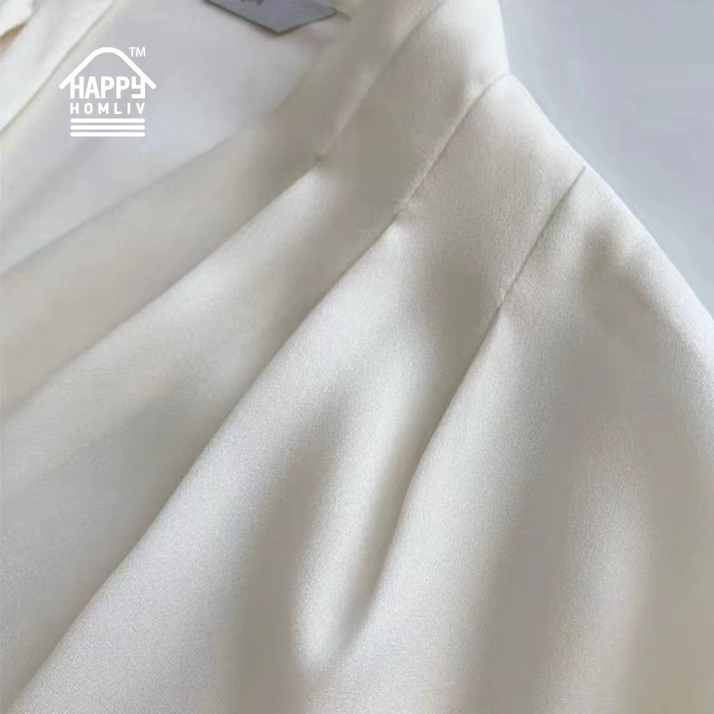 Áo sơ mi HAPPY HOMLIV tay dài cổ V size XXS-3XL thời trang phong cách Hàn Quốc cho nữ
