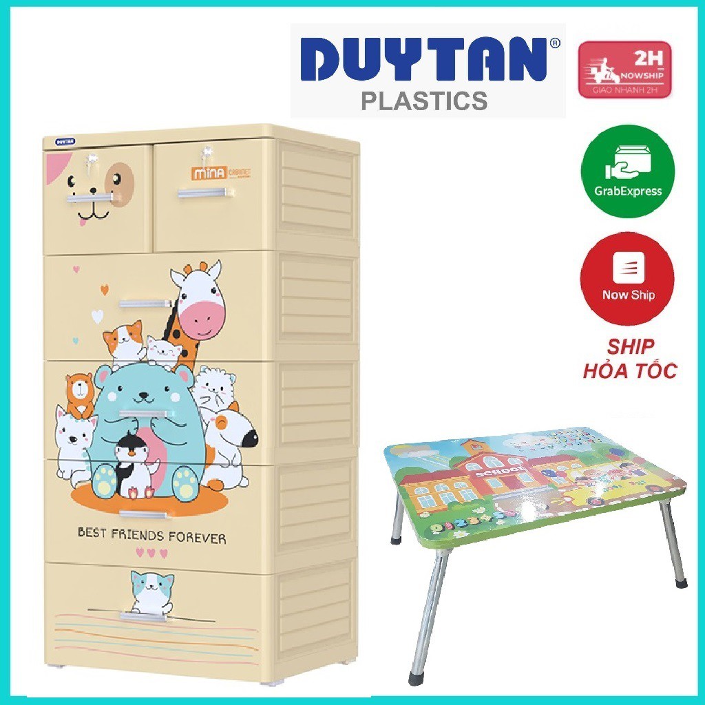 TỦ NHỰA DUY TÂN MINA  MẪU 2021- TẶNG KÈM BÀN GỖ HỘC SINH