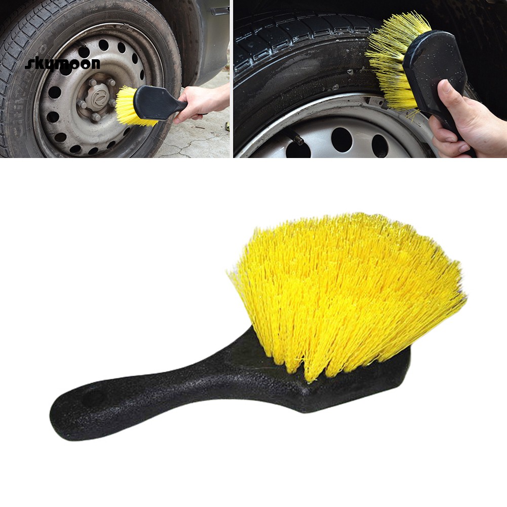 Cọ vệ sinh lông mềm tay cầm ngắn chuyên dụng cho bánh xe