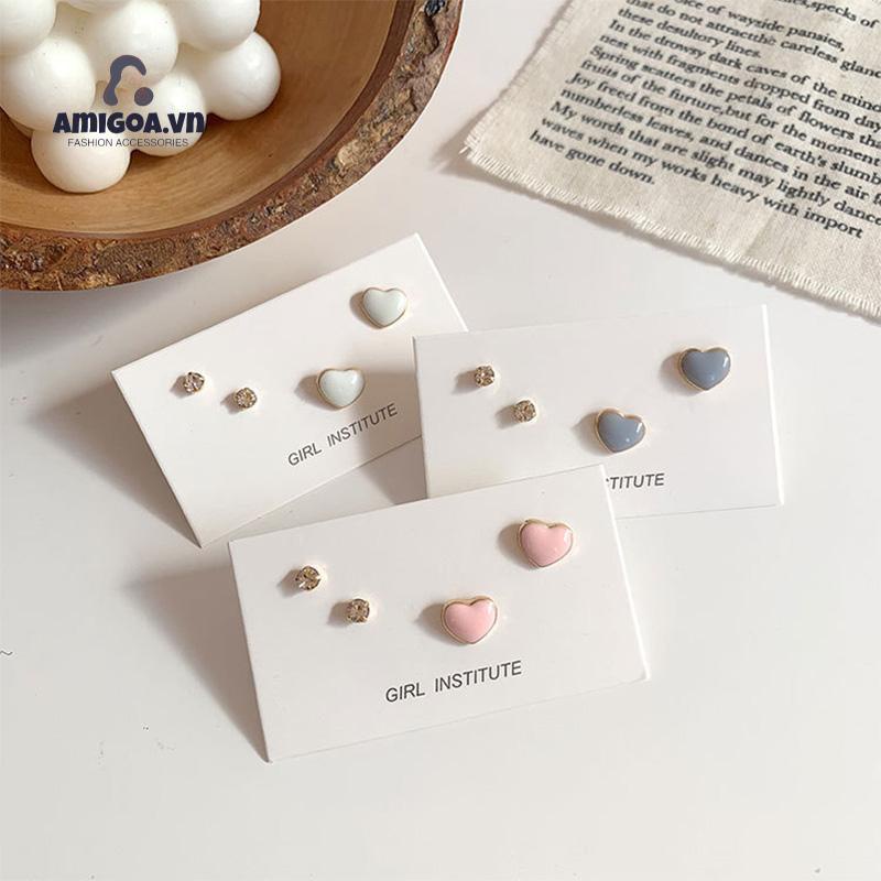 ✨✨Hoa tai hình trái tim đơn giản và tinh tế cho phụ nữ