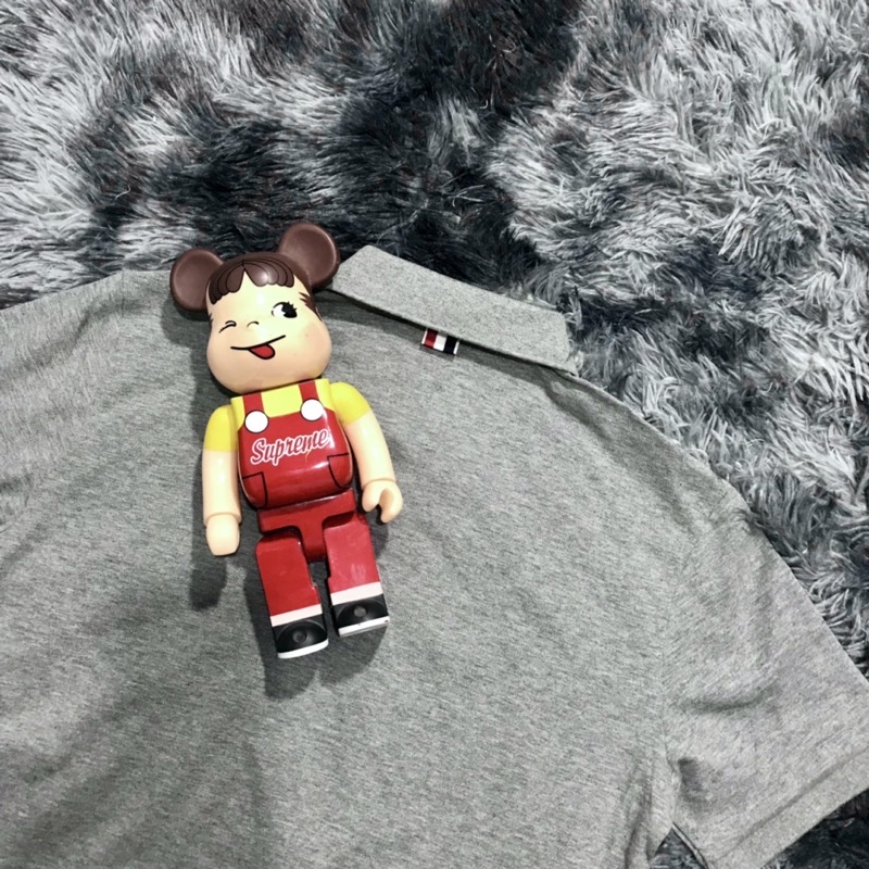 Áo thun polo Thom brown xám viền túi cao cấp