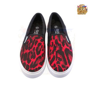 Giày lười Slip-on Nữ QuickFree đen đỏ - W150301-005