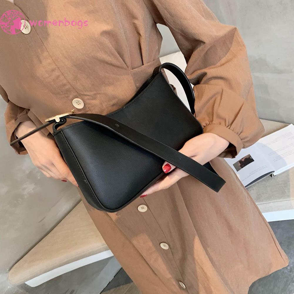 Túi Xách Nữ Da Pu Màu Trơn Phong Cách Retro Thời Trang | BigBuy360 - bigbuy360.vn