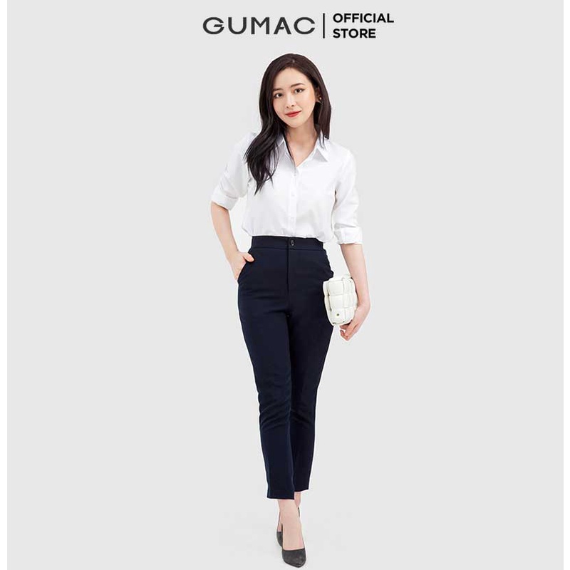 [Mã WABRGUM giảm 10% tối đa 30K đơn 99K] Áo sơ mi nữ công sở thời trang GUMAC màu đen công sở cơ bản AB922 sơ mi dài tay | BigBuy360 - bigbuy360.vn