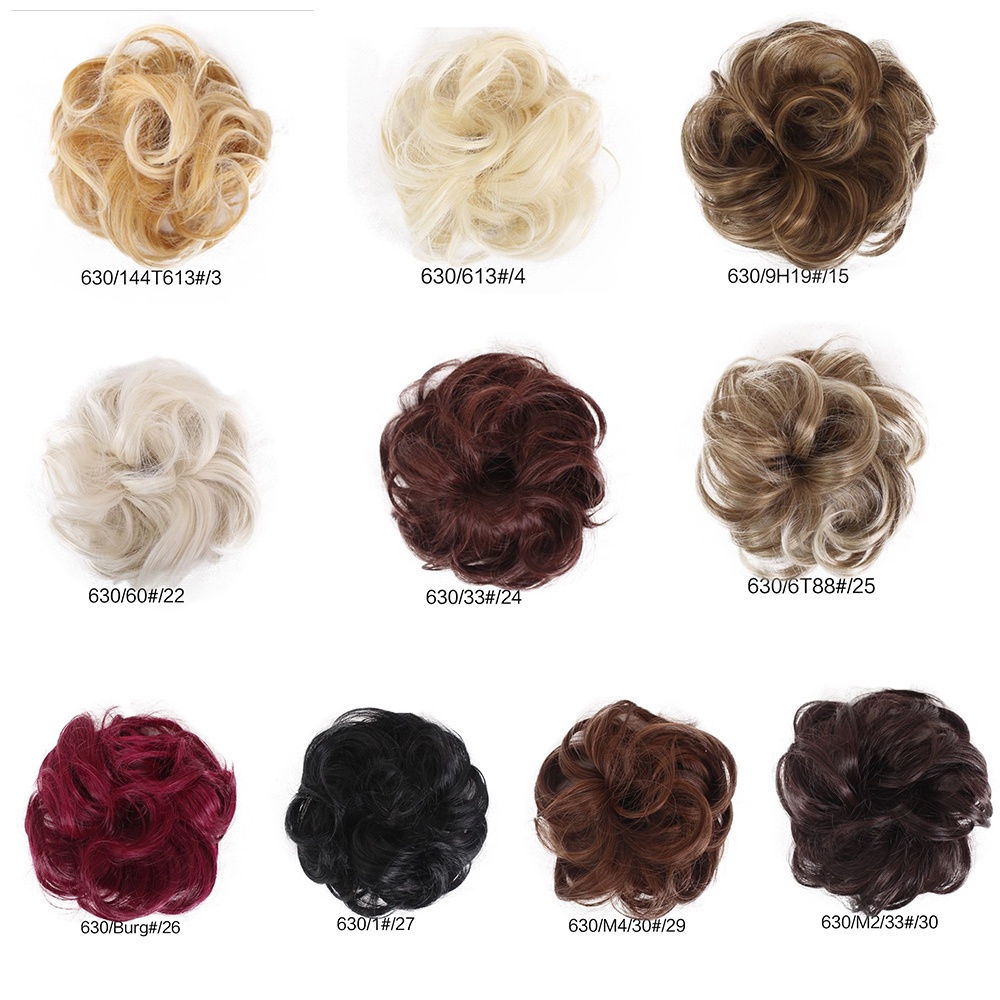 SmileFairyCC【COD &amp; Hàng Có Sẵn】Búi tóc giả rối thời trang trung niên dầy đẹp, búi tóc rối