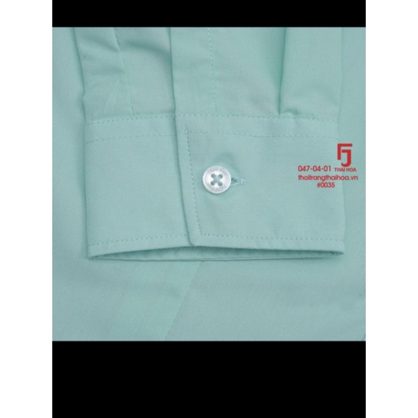 Áo sơ mi nữ Thái Hòa màu xanh ngọc mã 047