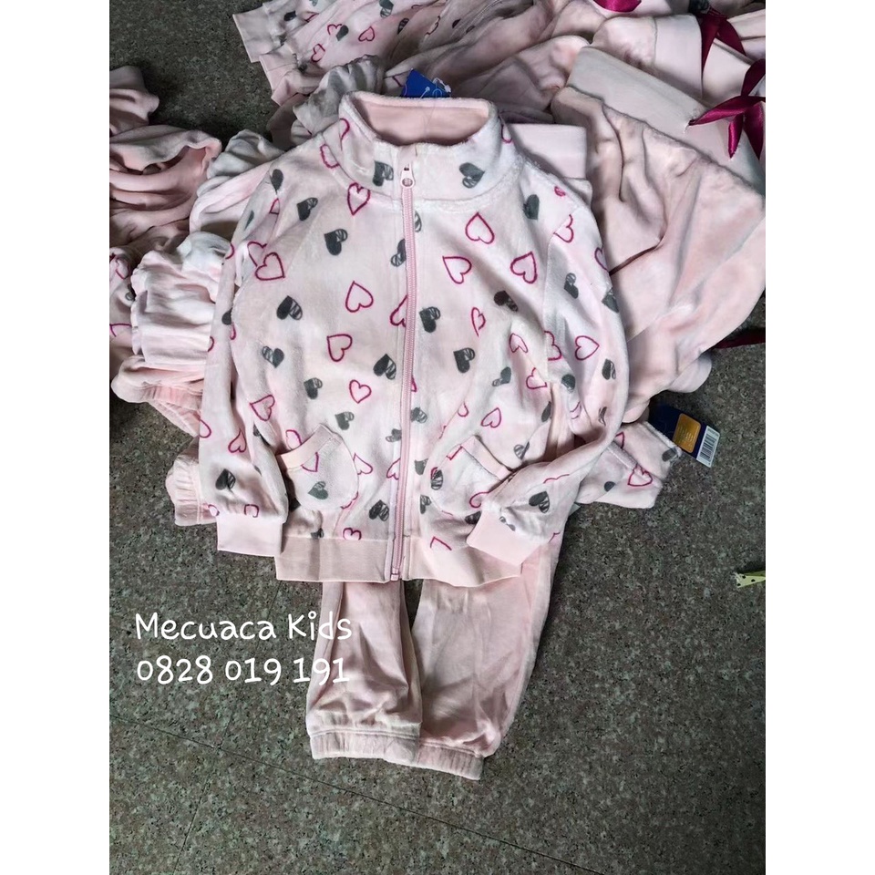 Bộ nỉ lông băng lông màu hồng Lupilu tqxk cho bé gái