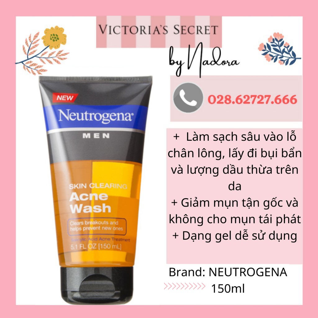 Sữa Rửa Mặt Cho Nam Neutrogena Men Skin Clearing Acne Wash (150ml)