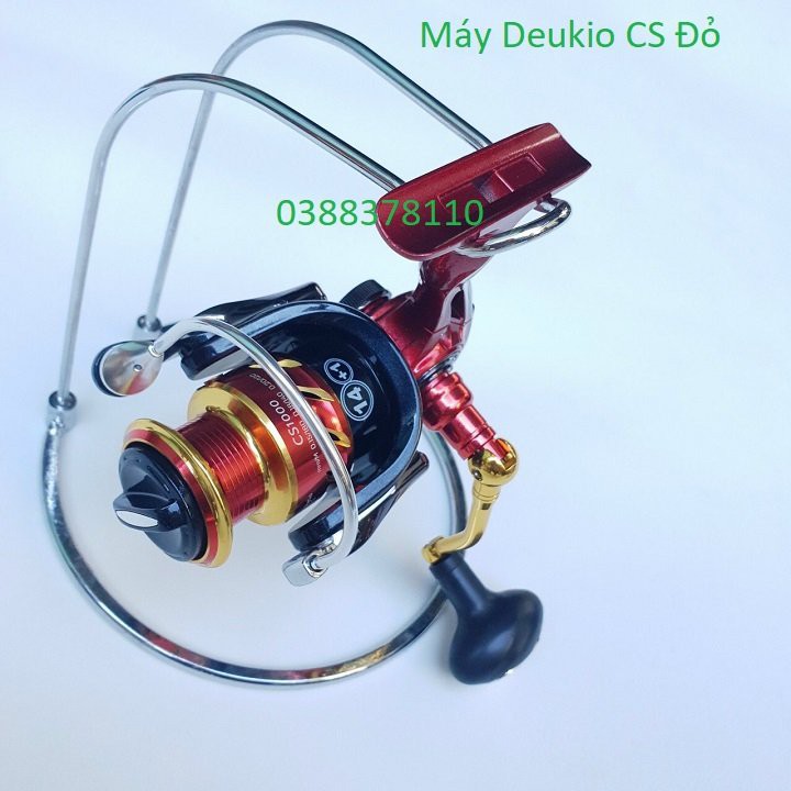 Máy Câu Cá Deukio CS Đỏ, Máy Kim Loại DEUKIO CS1000-7000 Dùng Câu Lure Câu Lăng Xê