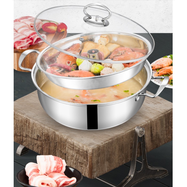 Nồi lẩu hấp 2 tầng tiện lợi dùng cho mọi loại bếp IN71