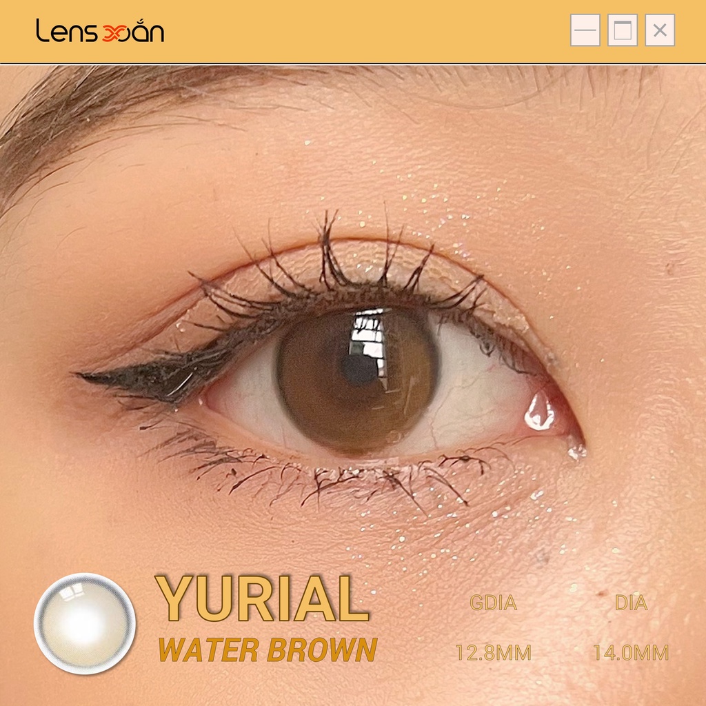 KÍNH ÁP TRÒNG YURIAL WATER BROWN CỦA IDOL LENS ( 12 tháng) : Nâu trong tự nhiên như màu nắng | Lens Xoắn (GIÁ 1 CHIẾC)