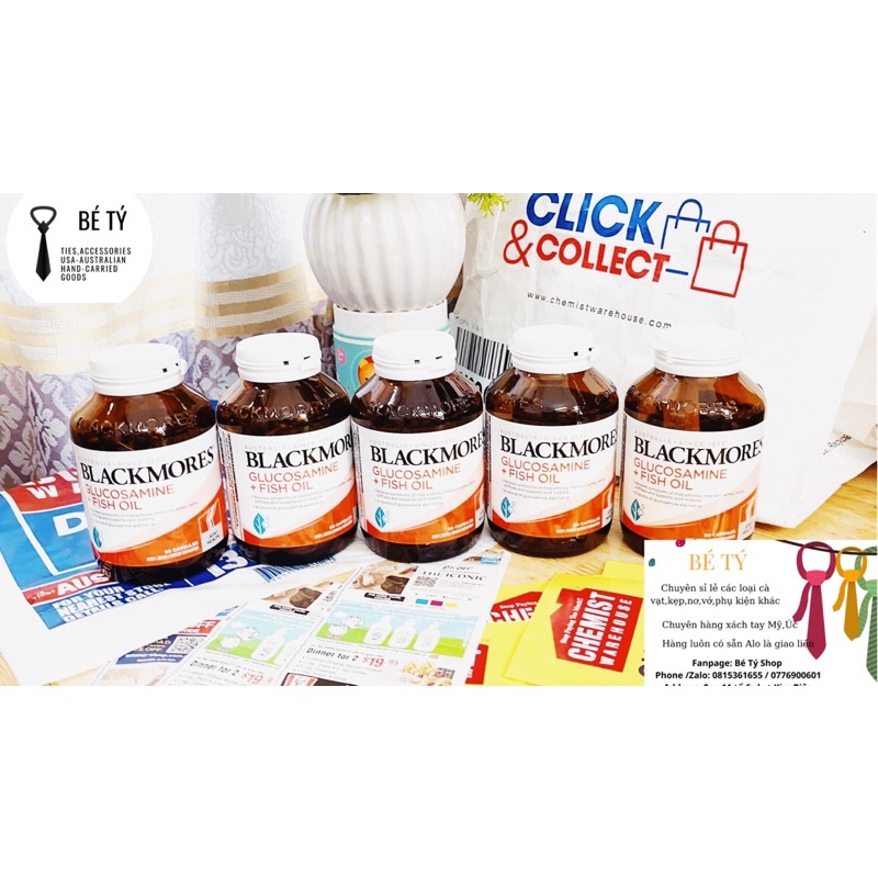 Viên uống XƯƠNG KHỚP + DẦU CÁ BLACKMORE GLUCOSAMIN + FISH OIL 90 viên