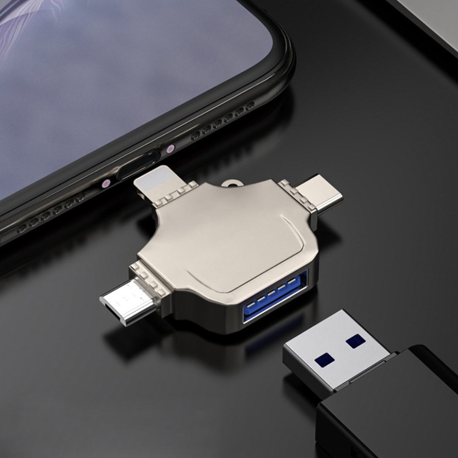 Cáp OTG đa năng cho Lightning Type C Micro USB