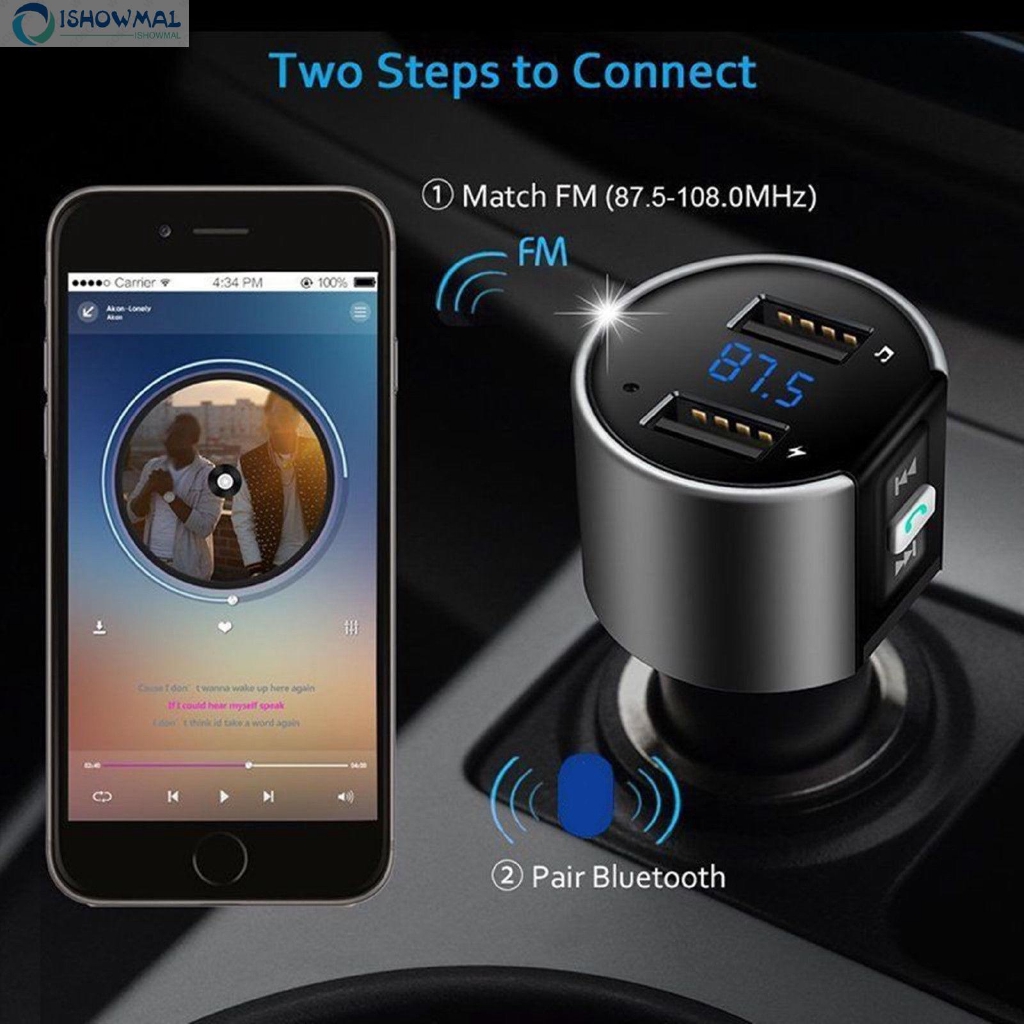 Bộ phát radio FM MP3 USB bluetooth trên xe hơi tiện dụng