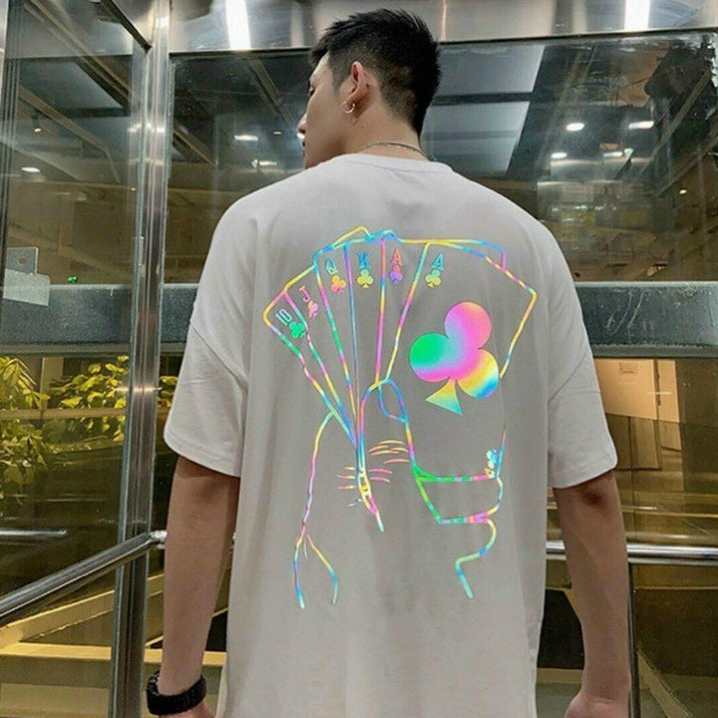 Áo thun nam tay lỡ freesize phông form rộng dáng Unisex mặc cặp, nhóm, lớp in hình bài phản quang | BigBuy360 - bigbuy360.vn