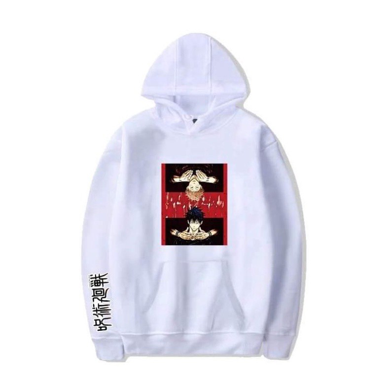 Áo Hoodie Anime Jujutsu Kaisen Gojo Satoru 2 màu đen trắng giá học sinh