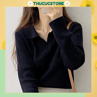 Áo len cổ polo dài tay ôm sát body giữ nhiệt phong cách Hàn Quốc chuẩn hàng Quảng Châu loại 1