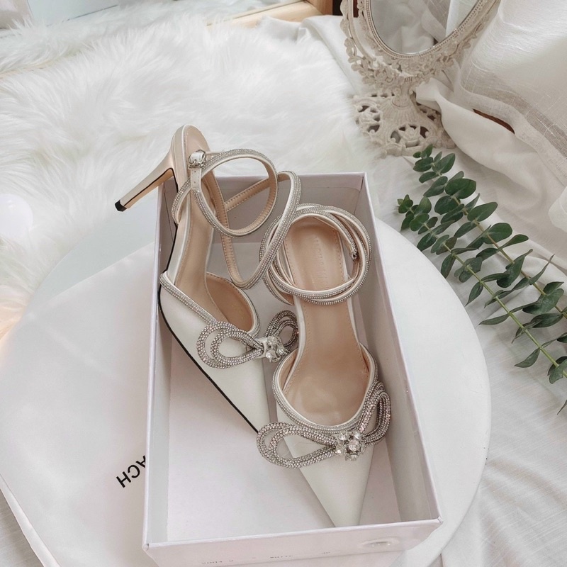 🌈Sandal NƠ ĐÁ bít mũi VỀ THÊM hàng fullbox gót 7-10p