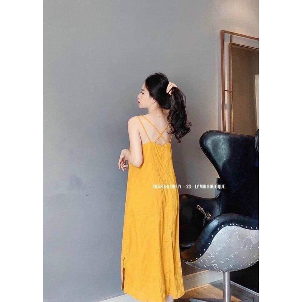 [Mã FASHIONT4WA2 giảm 10K đơn 50K] Váy đũi 2 dây siêu xinh - Đầm maxi đi biển đi chơi V266 (Bầu bí bon chen)