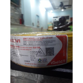 Dây điện đôi cadivi 2x0.75 mm2 vcmd 2x24 cuộn100 mét